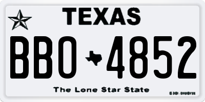 TX license plate BBO4852