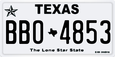 TX license plate BBO4853