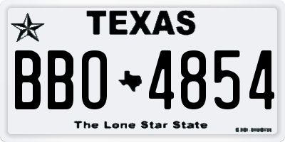 TX license plate BBO4854