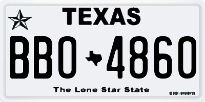 TX license plate BBO4860