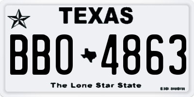 TX license plate BBO4863