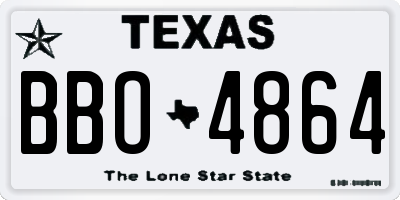 TX license plate BBO4864