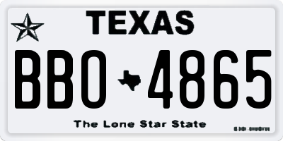 TX license plate BBO4865