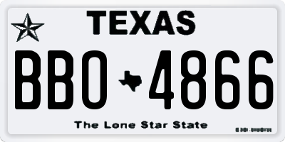 TX license plate BBO4866