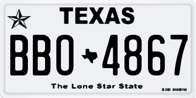TX license plate BBO4867