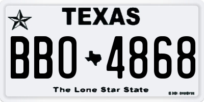 TX license plate BBO4868