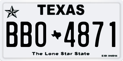 TX license plate BBO4871