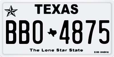 TX license plate BBO4875