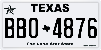 TX license plate BBO4876