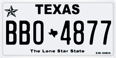 TX license plate BBO4877