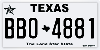 TX license plate BBO4881