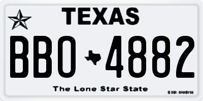 TX license plate BBO4882