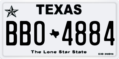 TX license plate BBO4884
