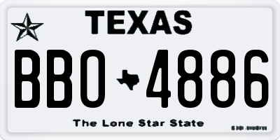 TX license plate BBO4886