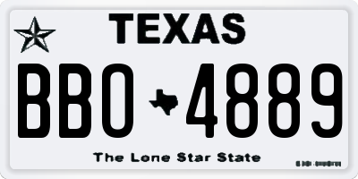 TX license plate BBO4889