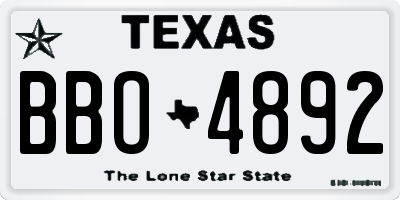 TX license plate BBO4892