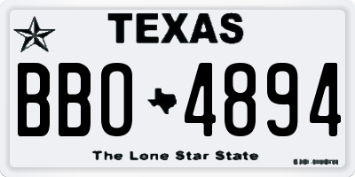 TX license plate BBO4894