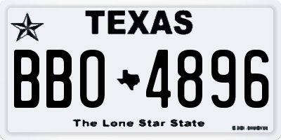 TX license plate BBO4896
