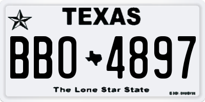 TX license plate BBO4897