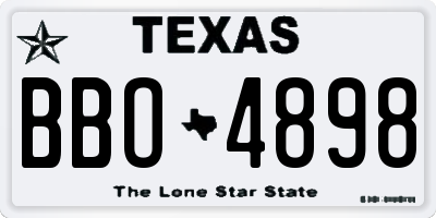 TX license plate BBO4898