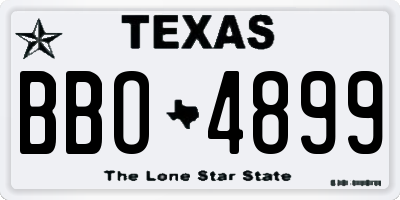 TX license plate BBO4899