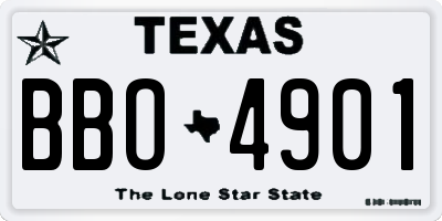 TX license plate BBO4901