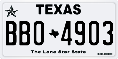 TX license plate BBO4903