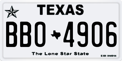 TX license plate BBO4906