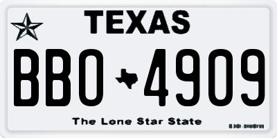 TX license plate BBO4909