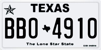 TX license plate BBO4910