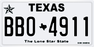 TX license plate BBO4911