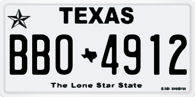 TX license plate BBO4912