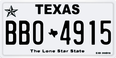 TX license plate BBO4915