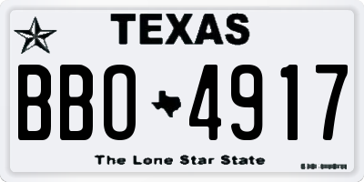 TX license plate BBO4917