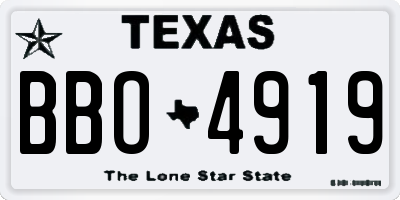 TX license plate BBO4919