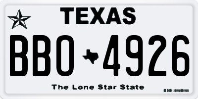 TX license plate BBO4926