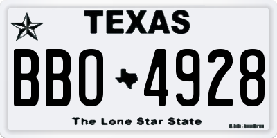 TX license plate BBO4928