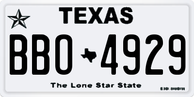 TX license plate BBO4929