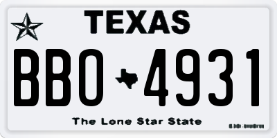 TX license plate BBO4931