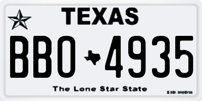 TX license plate BBO4935