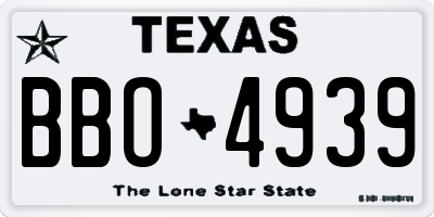 TX license plate BBO4939