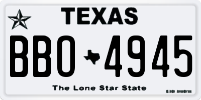 TX license plate BBO4945