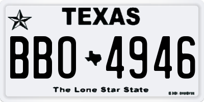 TX license plate BBO4946