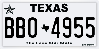 TX license plate BBO4955