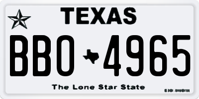 TX license plate BBO4965