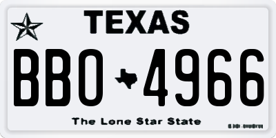 TX license plate BBO4966