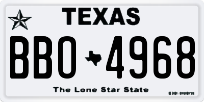 TX license plate BBO4968