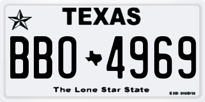 TX license plate BBO4969