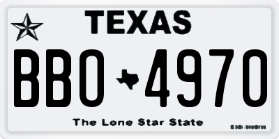 TX license plate BBO4970