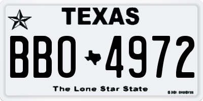 TX license plate BBO4972